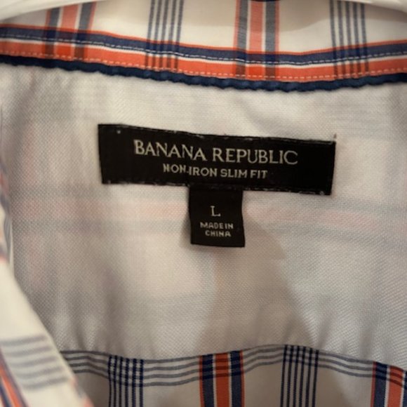 Banana Republic Men's Slim Fit Non-Iron Dress Shirt - Great Condition - Size L - Picture 3 of 3
